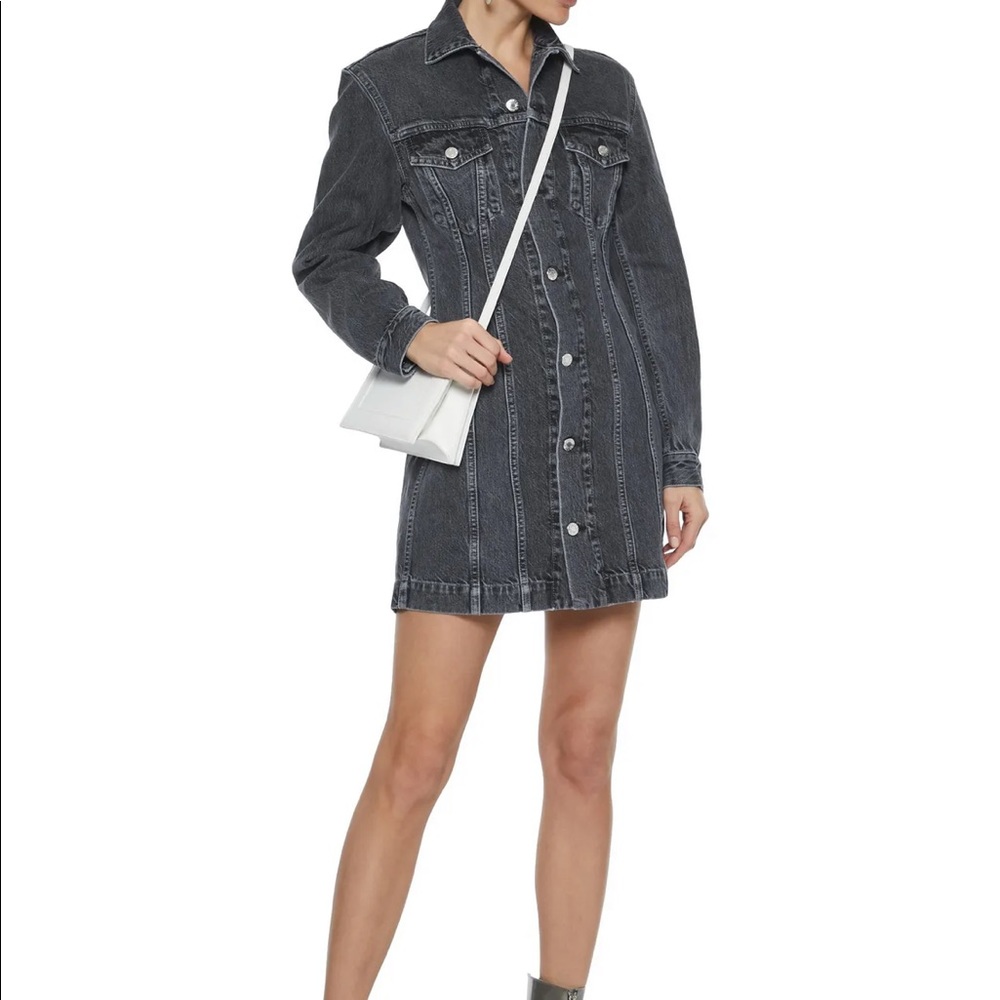 Helmut Lang Femme Trucker faded denim mini dress